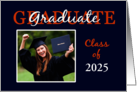 Congratulations Graduate Blue Orange Photo Card