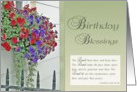 Birthday Blessings Bible Verse Flower Window Box card