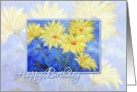 Happy Birthday Blue and Yellow Flowers card