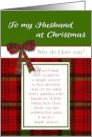 Romantic To my Husband at Christmas Why Do I Love You card