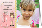 Young Girl’s Age & Name Specific A Monogram Birthday Party Invitation card