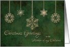 Christmas Greetings to the Mother of my Children Snowflakes card