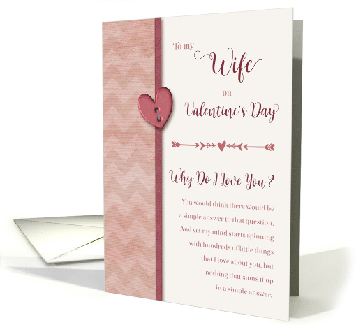 To Wife on Valentine's Day Why Do I Love You card (1039225)