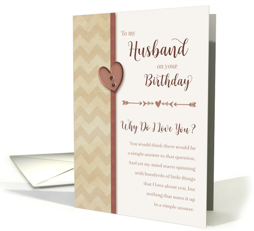 To Husband on Birthday, Why Do I Love You? card (1039247)