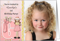 Young Girl’s Age & Name Specific G Birthday Party Invitation card