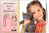 Young Girl’s Age & Name Specific O Birthday Party Invitation card