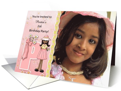 Young Ethnic Girl's Age & Name Specific P Birthday Party... (1053481)