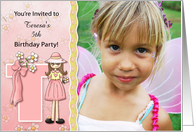 Young Girl’s Age & Name Specific T Birthday Party Invitation card