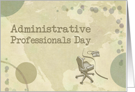 Administrative Professionals Day neutral colors w/ desk, chair, phone card