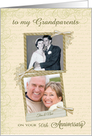 To Grandparents on 50th Anniversary - Custom Years, Then & Now Photo card
