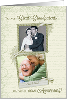 Great Grandparents on 60th Anniversary-Custom Years, Then & Now Photo card