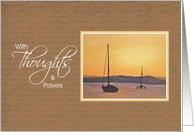 With Thoughts & Prayers - Hospice End of Life Sunset card