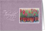 With Thoughts & Prayers - Hospice End of Life Tulips card