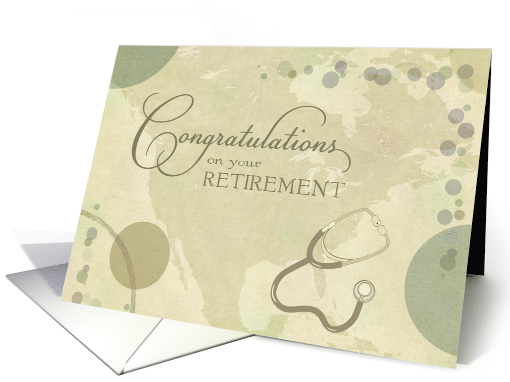 Doctor Retirement Congratulations Neutral Colors with Stethoscope card