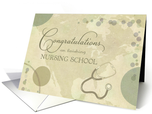 Nurse School Congratulations Neutral Colors with Stethoscope card