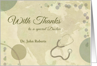 With Thanks to Doctor Neutral Colors with Stethoscope card