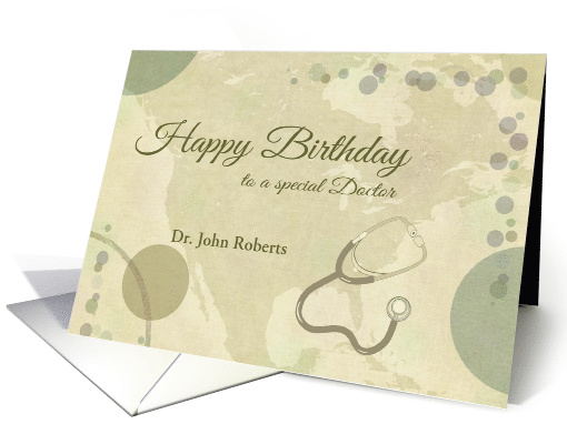 Happy Birthday to Doctor Neutral Colors with Stethoscope card