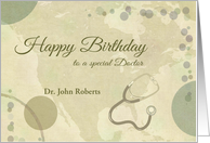 Happy Birthday to Doctor Neutral Colors with Stethoscope card