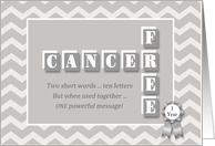 1 Year Anniversary Cancer Free! Custom gray chevron congratulations card