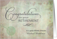 To Athletic Director - Retirement Congratulations custom name card