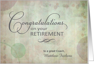 To Coach - Retirement Congratulations custom name card