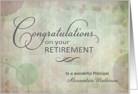 School Principal Retirement Congratulations custom name card