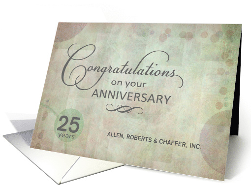 Employee 25th Anniversary Congratulations custom name / years card