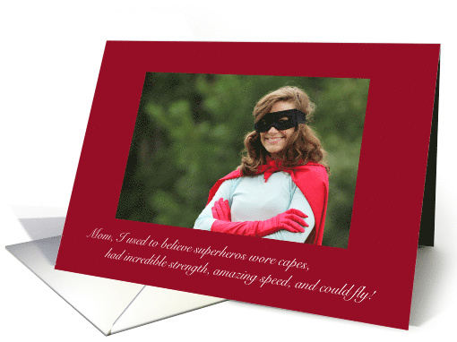 Birthday Superhero Mom with cape card (1201128)