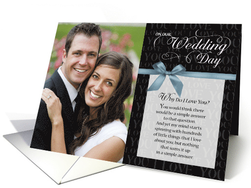 Wedding Day, Why Do I Love You - black w/ blue ribbon card (1248772)