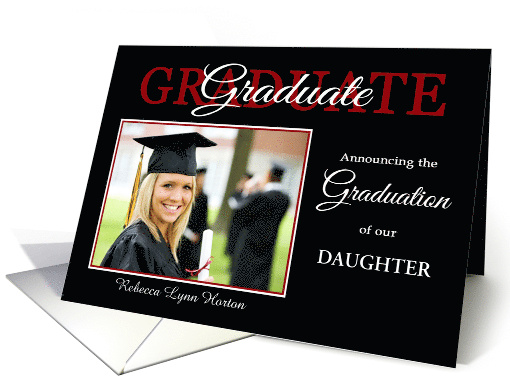 Custom (any relation) Graduation Announcement, Red Black... (1258136)