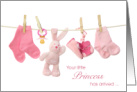 Baby Congratulations - Pink Princess Clothes Line card