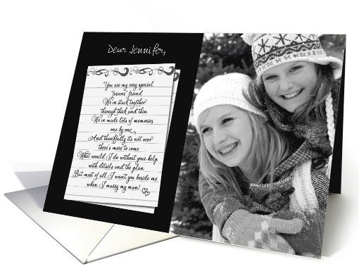 Be my bridesmaid - handwritten note custom photo/name card (1359254)