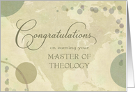 Congratulations Master of Theology Degree - neutral colors card