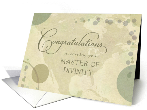 Congratulations Master of Divinity Degree - neutral colors card