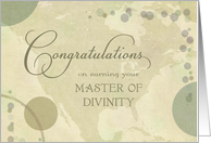 Congratulations Master of Divinity Degree - neutral colors card