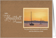 Sympathy Heartfelt Thanks for Meal - Sailboat Sunset card