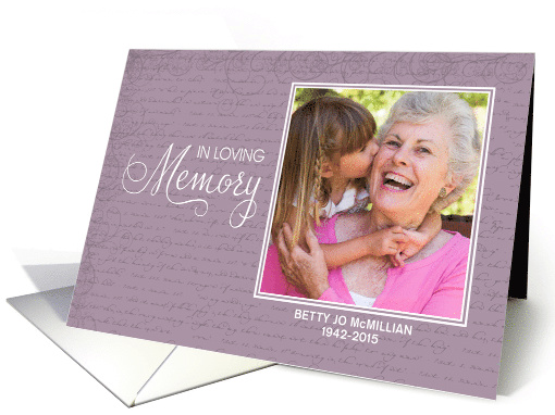 Sympathy / In Loving Memory Custom Photo - Purple card (1385938)