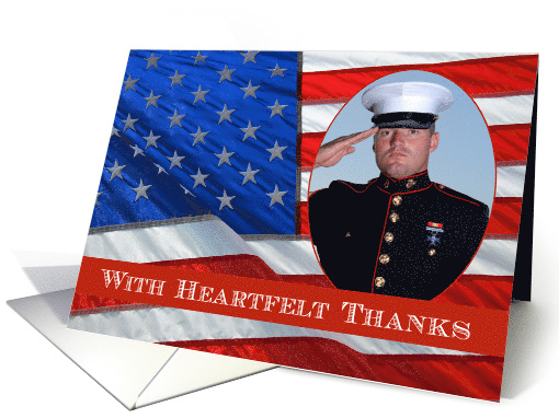 Sympathy / USA Flag Heartfelt Thanks Custom Photo card (1386534)