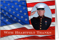 Sympathy / USA Flag Heartfelt Thanks Custom Photo card