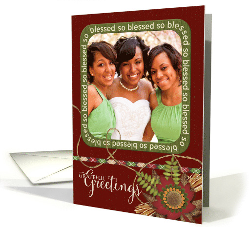 Thank You Grateful Greetings Scrapbook effect custom photo card