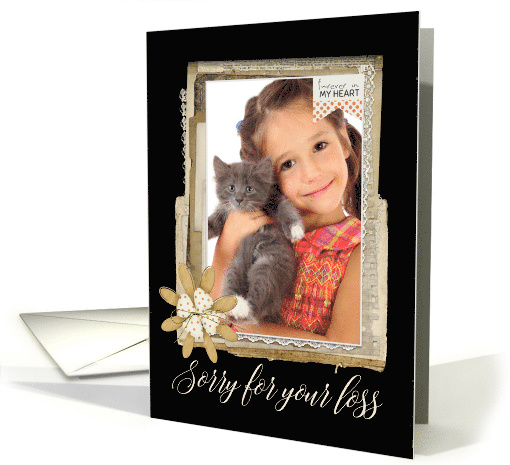 Sorry for your loss - pet sympathy faux scrapbook style photo card