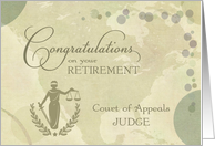 Court of Appeals Judge Retirement Congratulations Scales of Justice card