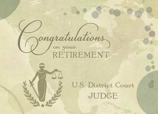 U.S. District Court Judge Retirement Congratulations Scales of Justice
