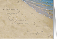 Remembering Mom on Anniversary of Death Personalized Footprints card