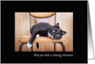 Relaxing Retirement Tuxedo Cat card