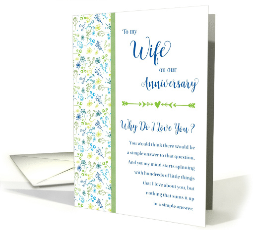 To Wife on Anniversary Why Do I Love You Flower Doodles card (1671144)