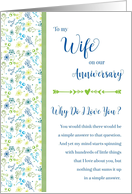 To Wife on Anniversary Why Do I Love You Flower Doodles card