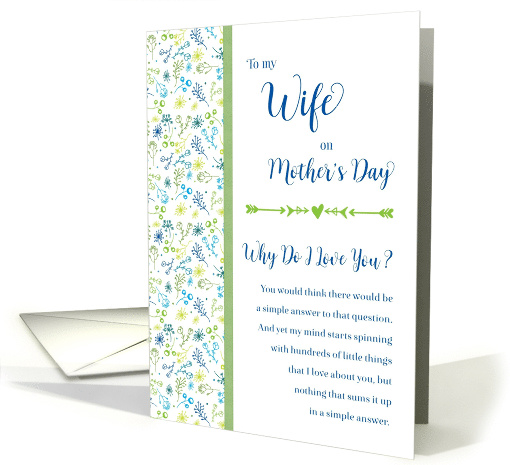 To Wife on Mother's Day Why Do I Love You Flower Doodles card