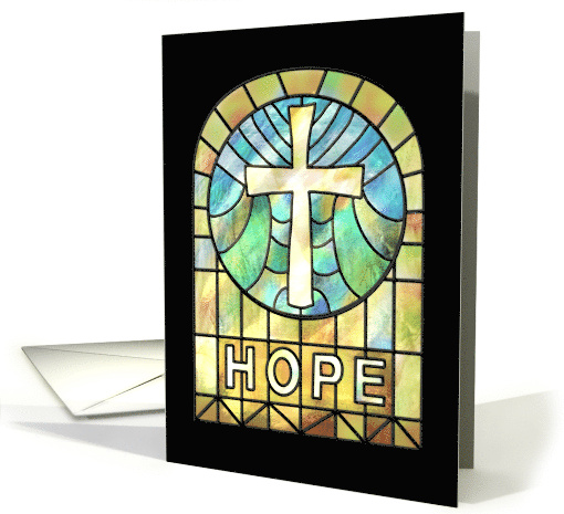 HOPE Stained Glass Window with Cross card (1762806)