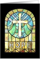 HOPE Stained Glass Window with Cross card